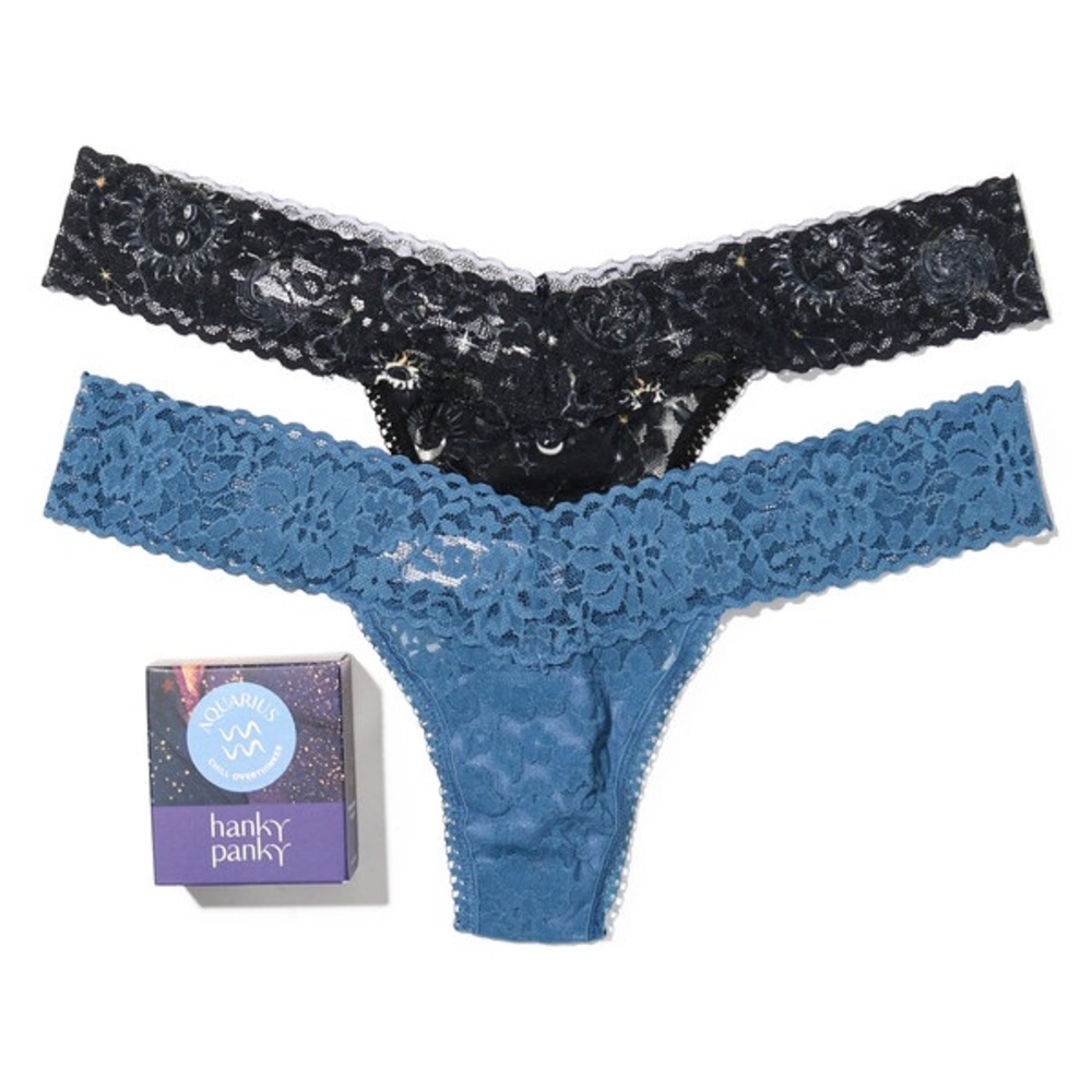 Hanky Panky Lace Low Rise Thong 2pk New In Box